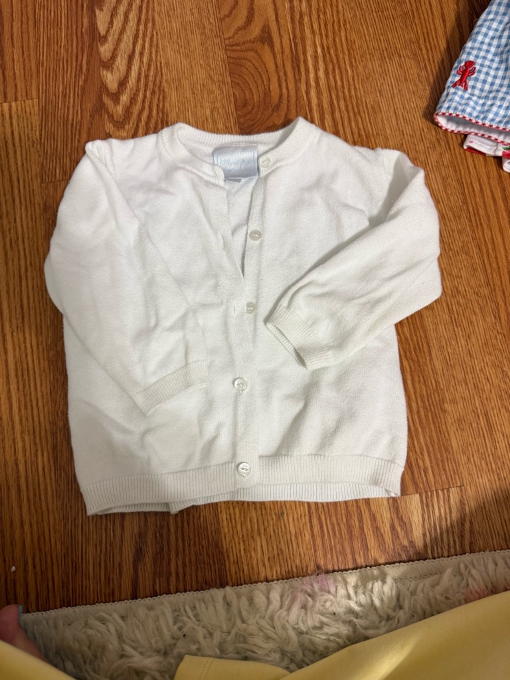 Little English White Knit Baby Cardigan